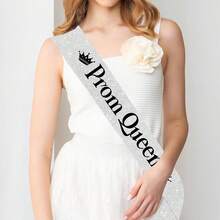 Prom Queen Sash, Women Girls Back To School Graduation Party Gift, Wedding Birthday Party Halloween Accessory, Graduation Prom Party Supplies - Multicolor - View 4