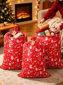 Extra Large Christmas Gift Bag (36" X 56"), Oversized Drawstring Gift Bag With Christmas Theme Design; Suitable For Gift Wrapping, Storage And Home Decor-Perfect Christmas Essential - One Size Fits All - View 8