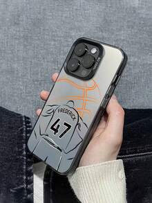 1件 DIY 姓名與數字雙重客製化簡約線條籃球之星背影輪廓圖案手機殼，適用於 S24ULTRA 系列與 17ProMax/16Pro/15/14 Plus/13 Pro/12 Pro Max/11/7P/XS/XR 配對手機殼，硬 PC 材質，防刮、防指紋，個人、伴侶、家人、朋友、情侶、姊妹、生日、週年禮物 - 彩色 - 查看 4