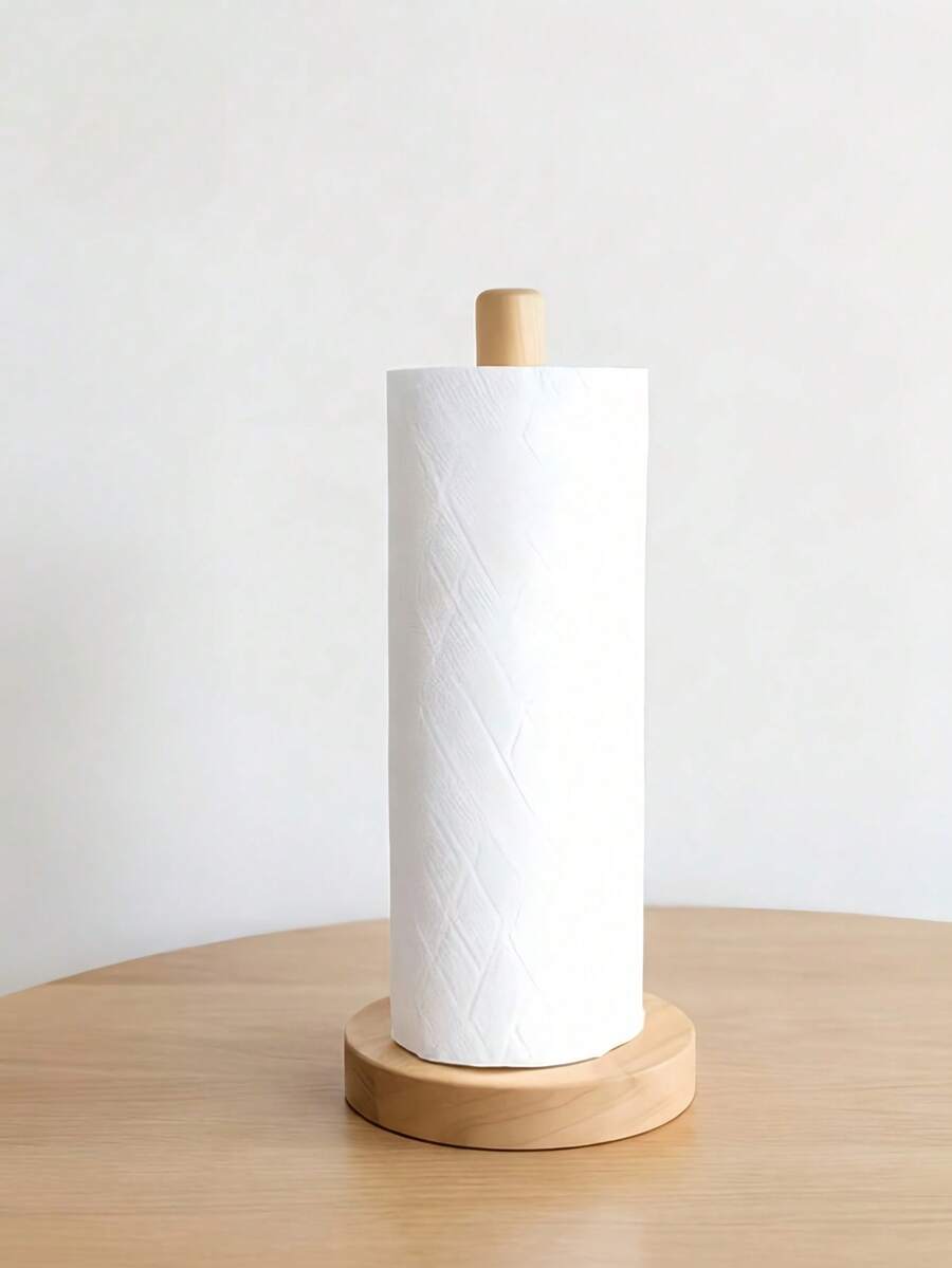 Portarrollos de madera multiusos – Organizador para cocina, baño y mesa