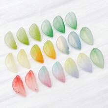 20pcs Glass Frosted Multi-Color Leaf Pendant Jewelry Making DIY Earrings Pendant Various Design Charms For Jewelry Making Bracelets Necklace - Multicolor - View 7