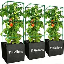 1pc Heavy Duty Square Planter Bag (42.5L / 11 Gallon) – Lightweight And Durable, Made Of Non-Woven Fabric; Suitable For Indoor And Outdoor Use, Perfect For Growing Vegetables And Flowers. - Black - View 2