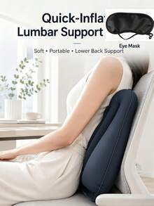 1pc Inflatable Lumbar Support Pillow (Suitable For Airplane, Car, Office, Etc.), Portable Inflatable Waist Support Pillow; Meets Travel And Office Needs, Manual Inflation Design (No Electricity Required), Hand Wash Only, Suitable For All Seasons, Comfortable And Practical. Essential For Travel And Outdoor - Multicolor - View 7
