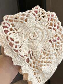 1pc Handmade Crochet Hollow Out Breathable Mesh Solid Color Women's Beanie, Fashionable Breathable Knitted Hat Suitable For Spring, Summer, Autumn, Outdoor, Commuting, Gift For Friends - Hollowing Out - View 4