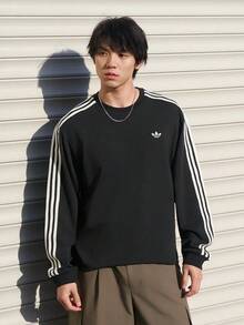 Adidas Originals 男士 CALI TEE LS M 長袖針織無領 T 恤 TLC8314 - 黑色 - 查看 1
