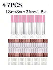 100/47/34/10/1pc Mini Refillable Lip Gloss Tubes - 0.04oz Travel Size Portable Containers With Leak-Proof Rubber Stopper, Empty Lipstick Tubes For DIY Cosmetics And On-The-Go Touch-Ups - Multicolor - View 14