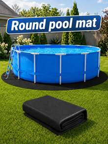 1pc/Set [Round Pool Mat], Multiple Sizes: 300cm-550cm, Suitable For Above Ground Pools, Pool Bottom Mat, Thickened Black Protective Liner, Prevents Punctures - Multiple Styles - View 1
