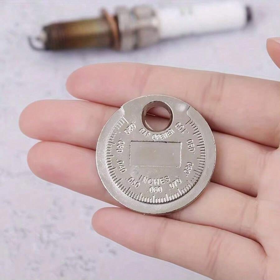 Coin-Style 0.6-2.4mm/0.02-0.10in Spark Plug Gap Gauge, Spark Plug Gap Measurement Tool - 1PC - View 1