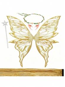Super Fairy Transparent Chiffon Butterfly Wings - Forest Theme Fairy & Elf Cosplay Props - Halloween / Birthday Party / Photo Decoration - Multicolor - View 9
