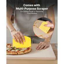 Pizza Stone, 15 X 12 In Rectangular Cordierite Pizza Stone, Extra Large Baking-Stone With Scraper, 0.6 In Thick Heat-Resistant Cordierite, For Kitchen Oven, Baking Bread & Pizzas, BBQ Grilling - 15 X 12 Inches, 0.6 Inches - View 3