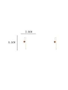 1 Pair Of Fashionable Personalities Long Maple Leaf Earrings Suitable For Women's Daily Commuting ﻿ ﻿ - Red - View 5