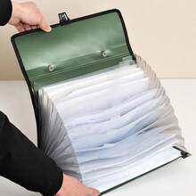 Carpeta de archivos multi-capa A4 para niños Bolsa de almacenamiento de papelería para estudiantes de primaria Bolsa de Archivo para Documentos de Oficina de Gran Capacidad Bolsa Organizador - Verde - Ver 6