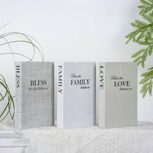 3件組白色裝飾假書，居家裝飾用，摺疊式易組裝，鄉村農舍風堆疊展示書，適用客廳咖啡桌與壁爐架裝飾，多款節日禮物 - 彩色 - 查看 11
