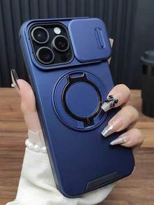 Heavy Duty Rugged Magnetic Stand Protective Case With Sliding Camera Cover, Compatible With Magsafe Card Slot For IPhone 17 Pro Max/17 Air/16/16/15/14/13/12/11 Pro Max Plus - Navy Blue - View 5