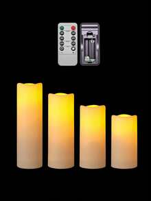 4/12pcs Flameless Candle Lights With Timer Remote Control, Battery Powered Flickering Wish Candles For Outdoor Use, Suitable For Christmas, Valentine's Day, Halloween, Proposal, Wedding, Gift, Birthday, Party - White - Warm Light - View 10