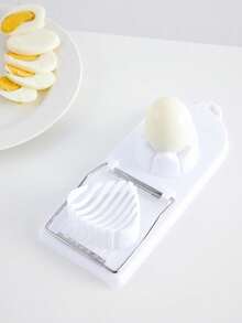Haus Hana 1pc Small And Large Size 2-In-1 Egg Slicer For Peeling And Cutting Eggs, And Cheese - White - View 4