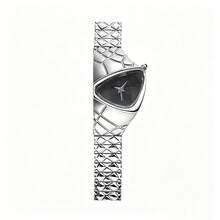 Reloj de cuarzo de lujo para mujer, caja asimétrica triangular, esfera con estrella cruzada, decoración de puntero minimalista, reloj de estilo vintage artístico único, un regalo de moda ideal/regalo de cumpleaños/opción de regalo festivo - Unitalla - Ver 16