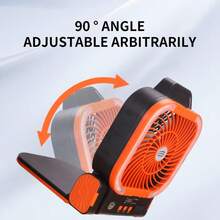 ENSSU Solar Powered Outdoor Camping Fan With LED Night Light, 4-Speed Timer Portable Foldable Desk Fan, Hanging Hook Design, Built-In Power Bank And Compass, Quiet Powerful Wind USB Rechargeable Fan, Suitable For Tent, Picnic, Fishing, Bedroom, Travel, Emergency Use - Multicolor - View 9