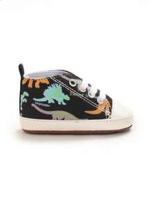 Infant Boys Cartoon Canvas Casual Sports Shoes, Soft Sole Comfortable First Walker Shoes For Newborns - Black - View 7