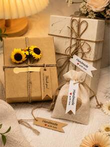 Custom Handmade Gift Tags, Personalized Favor Labels, Rustic Minimalist Tags For Gift Wrapping, Customized Name Tags For Wedding, Party And Holiday Gifts, Customizable Thank You Labels, Elegant Decoration Accessories For Special Celebrations - Style a - View 5