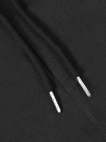 Men's Black Cargo Pants, Spring/Autumn, Outdoor Hiking, Loose Fit, Comfortable, Slightly Flared, Streetwear, Versatile, Casual, Daily Wear Long Pants - Black - View 7