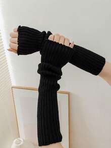 4/1 Pair Color Ribbed Leg Warmers, Soft Stretch Slouchy Knit Long Boot Socks, Cozy Warmers For Lounge, Dance, Street & Fall Winter Wear - Multicolor - View 9