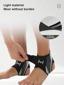 Sports Ankle Support Brace, Suitable For Basketball, Football, Volleyball, And Fitness Sports, Unisex, Shock Absorption To Reduce Foot Fatigue, With Hook-And-Loop Heel Protection, Wraparound Compression Design, And Adjustable Ankle Support - Multicolor - View 6
