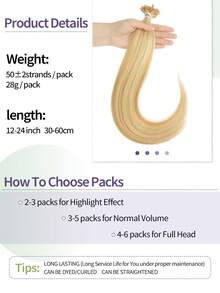 K Tip V Tip Human Hair Extensions 1b Natural Black 14-22 Inch Straight Hair K Tip Keratin Extensions Invisible V Tip Human Hair Extensions - S27/613 - View 6