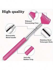 1pc Stainless Steel Telescopic Back Scratcher - 5-Section Extendable Back Scratcher, Suitable For Elderly, No Assistance Needed, Adjustable Telescopic Scratching Tool - Multicolor - View 4