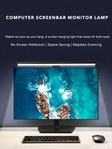 1PC Clip-On Monitor Screen Hanging Lamp, LED Eye Protection Computer Light With 60min Timer, Stepless Dimming, Fast Reading Mode & 3 Color Temps, USB Powered Desk Light For Home Office, Study, Night Work, Aesthetic Computer Accessory For Eye Care - Multicolor - View 12