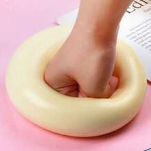 1pc Giant Oversized Molten Cheese Mochi Squishy, Super Soft Slow Rebound Stress Relief Squeeze Toy, Creamy Flowing Texture Soft Squeezable Decompression Tool, Aesthetic Popular Healing Accessory - Random Colors and Styles - View 4