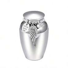 4pcsSmall Keepsake Urns For Memorial Human Pet Ashes 2.56 Inch With Wing Charm Mini Cremation Urns …Aluminum - Multicolor - View 7