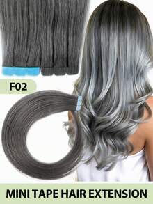 Mini Tape-In Hair Extensions, Real Human Hair, Colorful Invisible Tape-In Hair Extensions, Highlight Color, Party Hair Accessories, Ready To Wear, No Glue Needed, Suitable For Holidays, Festivals, School Supplies, Parties, Weddings, Daily Wear, Suitable For All Women, Girls, Brides - Multicolor - View 28