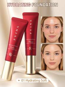 FV High Coverage Foundation-Hydrating Foundation Covers Acne Marks Redness Dark Circles & Light Spots Buildable Coverage Without Caking Or Mask-Like Finish For All Skin Types Brand Beauty Makeup For Y2K Fancy Fashion Suitable For Valentine - 01 Hydrating Soft - View 2