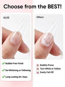 GLOZ 新款升級快乾半固態美甲膠，適用於美甲甲片，無需UV燈，持久逼真壓克力美甲膠 - 1PC 5ML No UV Needed - 查看 7