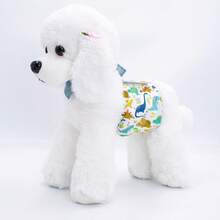 2pcs Reusable Dog Diapers, Suitable For Male Dogs, Soft And Breathable, Printed With Cute Patterns, Adjustable Waist, Suitable For Incontinence, Post-Surgery Care And Indoor Training - Multicolor - View 4