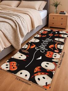 1/2pcs Halloween Cute Ghost Style Kitchen Rug And Mat, Halloween Home Decor, Non-Slip Pumpkin Floor Mat, Halloween Holiday Kitchen Carpet - Multicolor - View 10