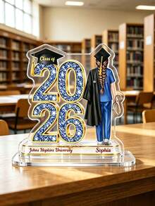 Personalized Custom Graduation Acrylic Flower Plaque Display Stand 2026 Class Nurse Gift Customized Name University Souvenir Graduation Decoration Gift Back To School Gift School Opening Season Gift Birthday Gift For Her - Style 19 - View 3