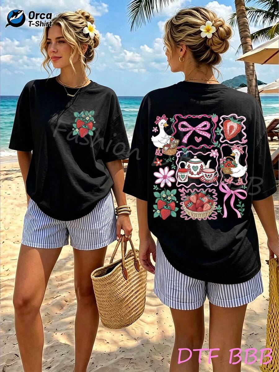 Women T-Shirts - 黑色 - 查看 1