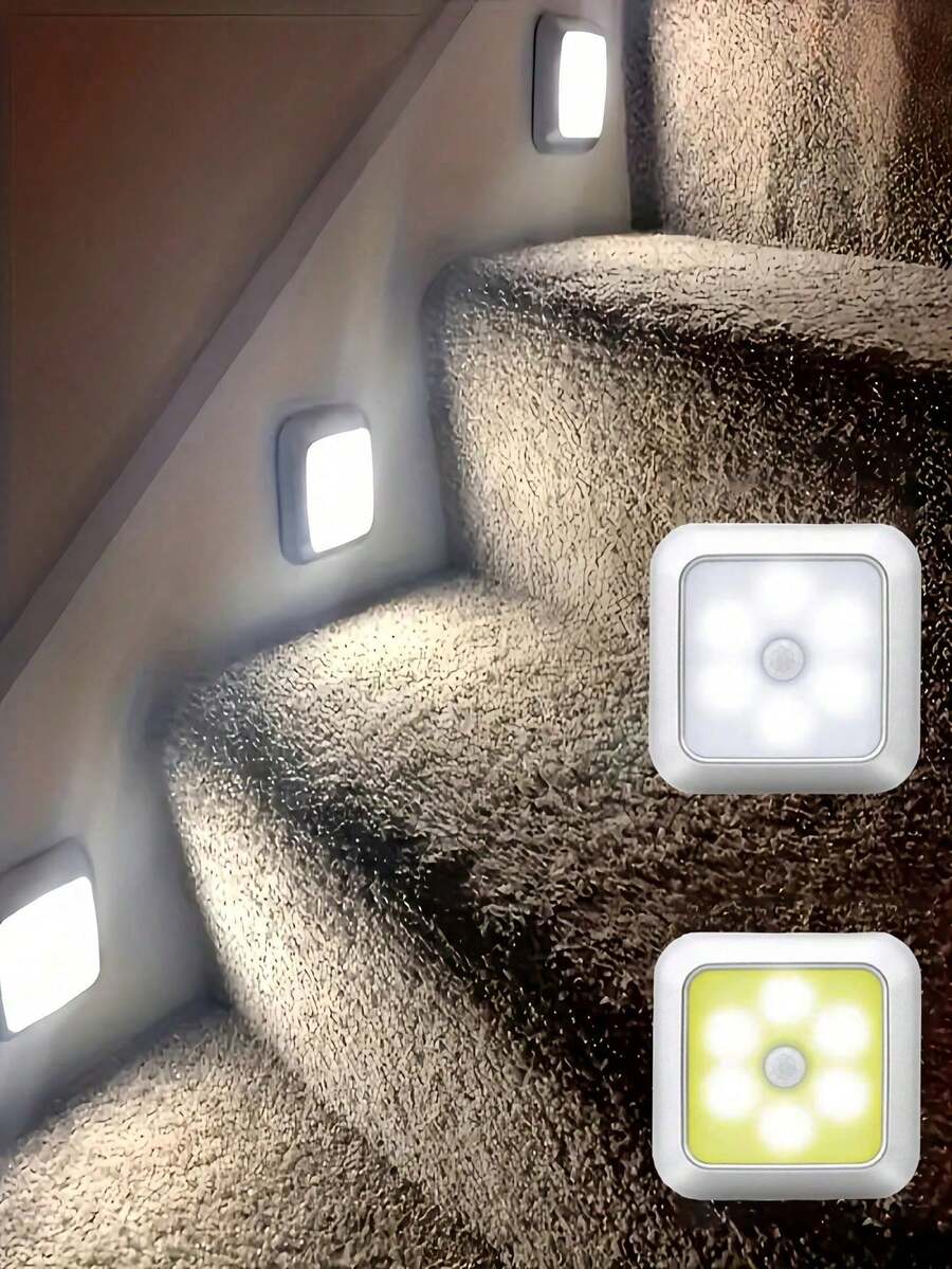 6入組 LED 感應式智能燈,櫥櫃夜燈,室內感應壁燈,適用於臥室、廚房、衣櫥、樓梯、浴室、走廊、居家、客廳、派對與節日裝飾 - 感應燈 - 查看 1