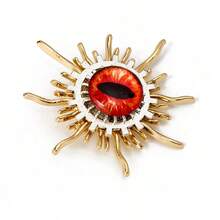 Vintage Baroque Style Sun God Brooch Gothic Gear Eye Pin Lolita Collar Clip Accessory,Halloween Eye Of The Demon - A - View 3