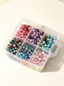 1pc Divided Storage Box (6 Compartments In 1 Layer), Suitable For Storing Lipstick, Hair Accessories, Necklace, Bracelet, Earrings, Rings And Small Items, Portable Travel Handbag Storage Box, Suitable For Storing Various Small Items, Halloween - Clear - View 13