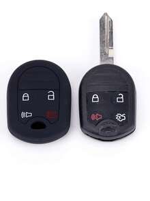 1件裝粉色矽膠汽車鑰匙保護套，適用於 Explorer、Mustang、Edge、Focus 車款 - A - 查看 2