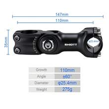 CNC RMIOTT Adjustable Bicycle Stem 90mm 110mm, 60 Degree Angle, Suitable For 25.4mm 31.8mm Handlebars, Mountain Road Bike Cycling Accessories - Black - View 13
