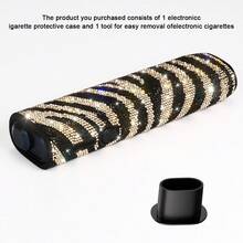 1 SET Funda protectora para cigarrillo electrónico IQOS ILUMA I ONE, nueva, multicolor brillante, con cobertura total 360°, patrón de cebra con strass, carcasa blanda a prueba de golpes, accesorio para caja de cigarrillos + 1 cambiador de carcasa - Multicolor - Ver 13