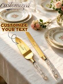 A6 Type Pizza Cutter & Server Set - Customizable Name Pizza Cutter & Server, Personalized Wedding Cake Knife & Server Set, Customized Crystal Handle Pizza Cutter & Server, Customizable Text Cake Server, Birthday Gift, Home Gift, Men, Women - Multicolor - View 7