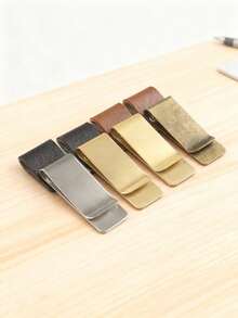 1pc Metal Faux Leather Pen Sleeve, Pencil Holder Vintage Diary Notebook Loose-Leaf Notebook Pen Holder Office Supplies Metal Pen Sleeve Pen Clip Suitable For Notebooks Diaries School Office Accessories Back To School Supplies - Single Piece - View 3