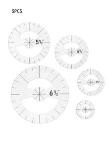 Patchwork Ruler Set, Transparent PET Material, Round Design, Suitable For Cutting And Handicrafts, Halloween, Christmas Gift, DIY - Multicolor - View 14