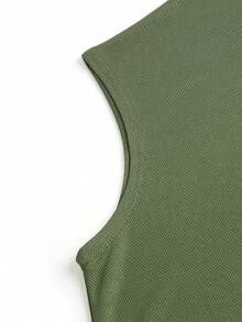 Men's Fitness Sports Casual Printed Tank Top, Summer Style - Army Green - View 4