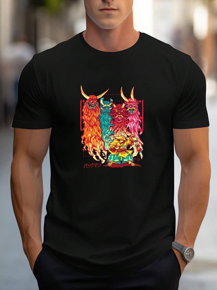 Men T-Shirts - 黑色 - 查看 1